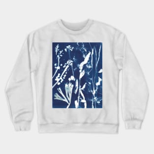 Wildflowers cyanotype sunprint Crewneck Sweatshirt